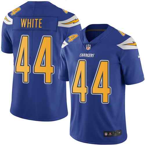  Chargers 44 Kyzir White Royal Color Rush Limited Jersey
