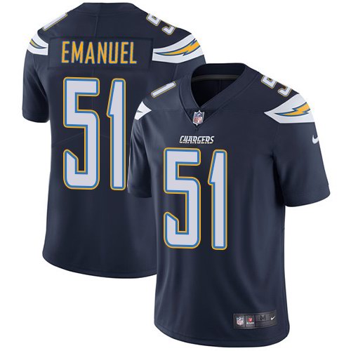  Chargers 51 Kyle Emanuel Navy Vapor Untouchable Limited Jersey