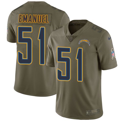  Chargers 51 Kyle Emanuel Olive Salute To Service Limited Jersey