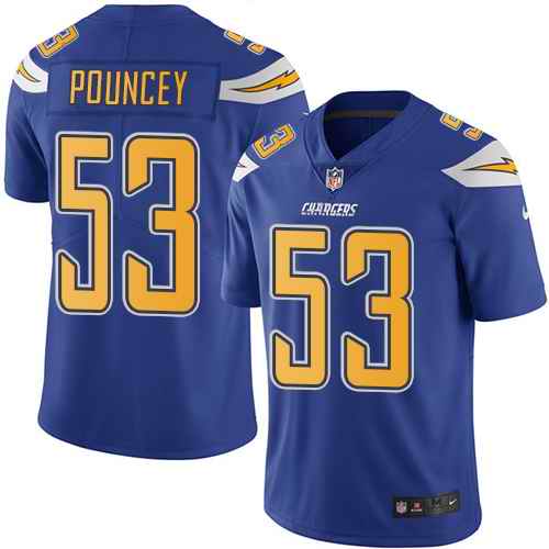  Chargers 53 Mike Pouncey Royal Color Rush Limited Jersey