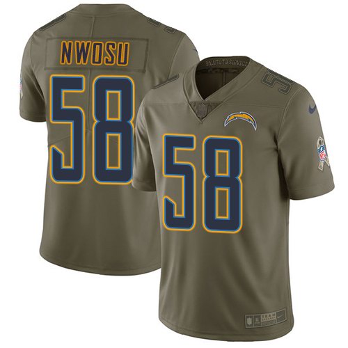  Chargers 58 Uchenna Nwosu Olive Salute To Service Limited Jersey