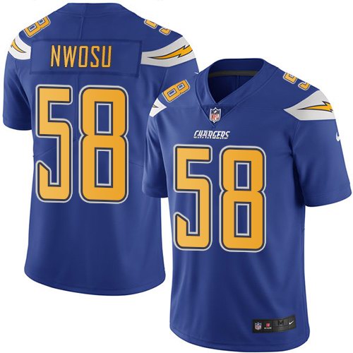  Chargers 58 Uchenna Nwosu Royal Color Rush Limited Jersey