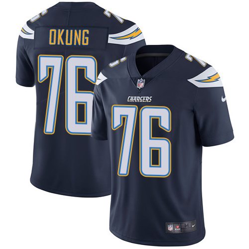 Nike Chargers 76 Russell Okung Navy 