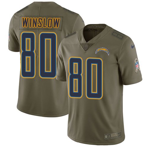  Chargers 80 Kellen Winslow Olive Salute To Service Limited Jersey