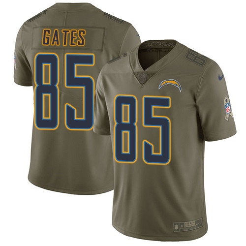  Chargers 85 Antonio Gates Olive Salute To Service Limited Jersey