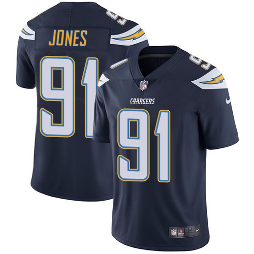  Chargers 91 Justin Jones Navy Vapor Untouchable Limited Jersey