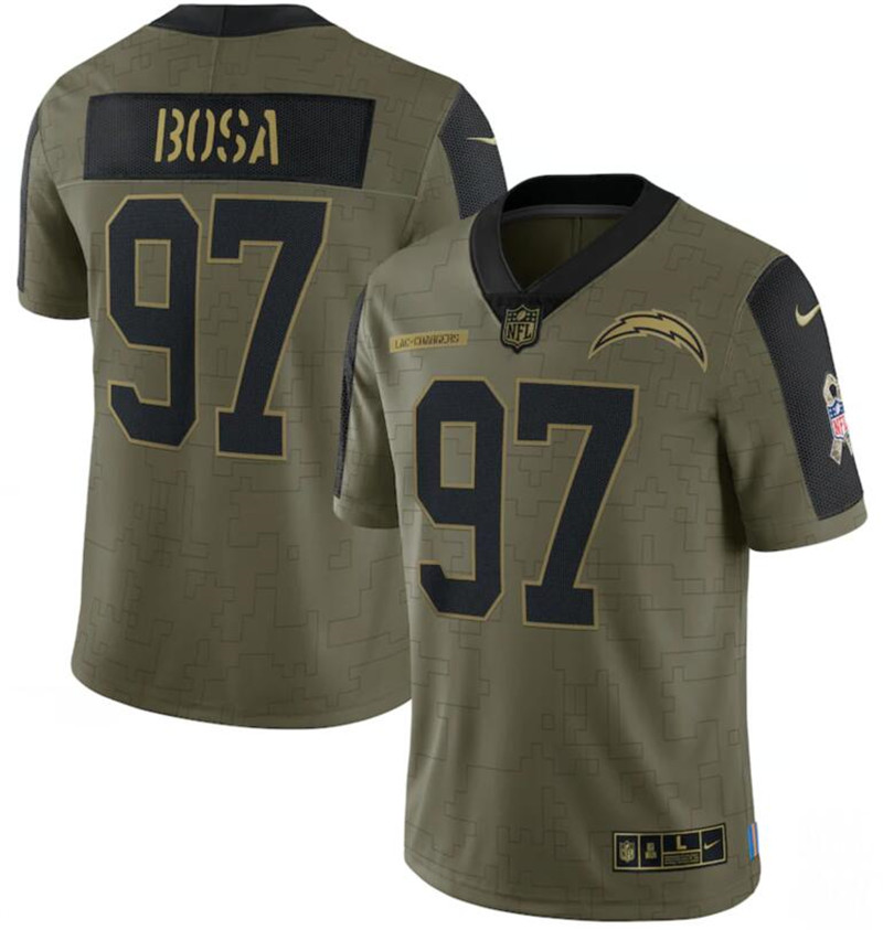 Nike Chargers 97 Joey Bosa Olive 2021 Salute To Service Limited Jersey