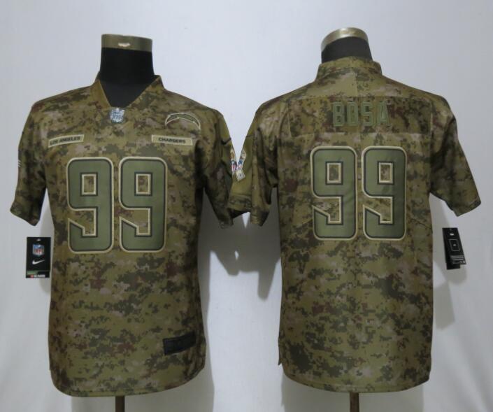  Chargers 99 Joey Bosa Camo Women Salute To Service Limited Jersey