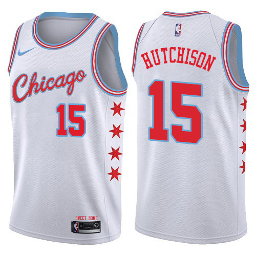  Chicago Bulls #15 Chandler Hutchison White NBA Swingman City Edition Jersey