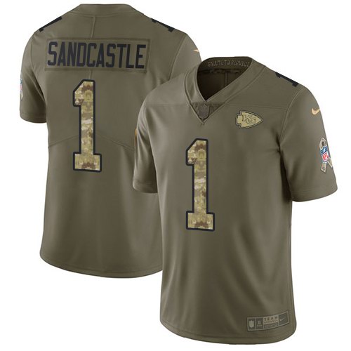  Chiefs 1 Leon Sandcastle Olive Camo Salute To Service Limited Jersey