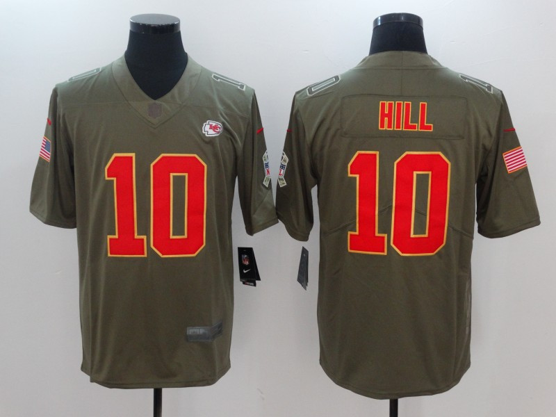  Chiefs 10 Tyreek Hill Olive Salute To Service Limited Jersey