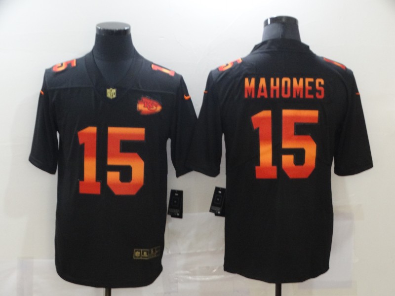 Nike Chiefs 15 Patrick Mahomes Black Colorful Fashion Limited Jersey