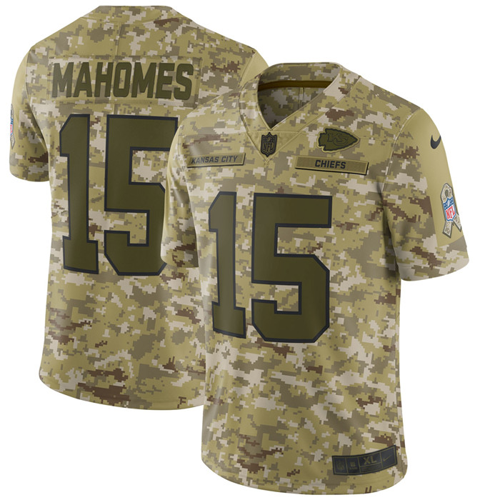  Chiefs 15 Patrick Mahomes Camo Salute To Service Limited Jersey