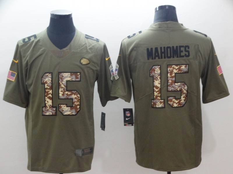  Chiefs 15 Patrick Mahomes Olive Camo Salute To Service Limited Jersey