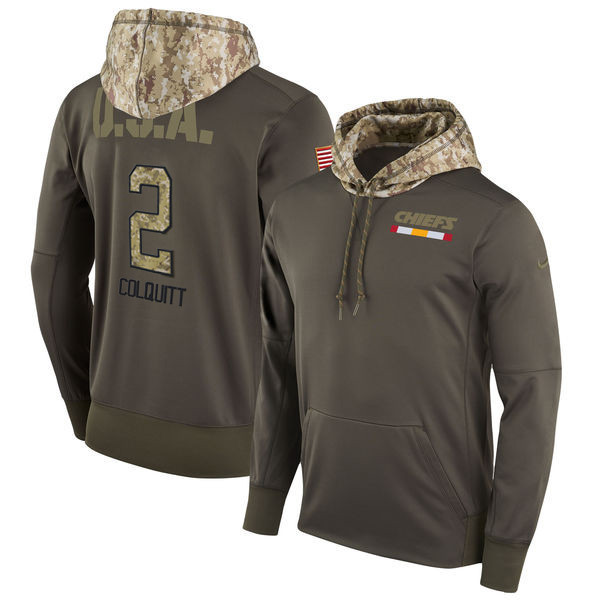  Chiefs 2 Dustin Colquitt Olive Salute To Service Pullover Hoodie