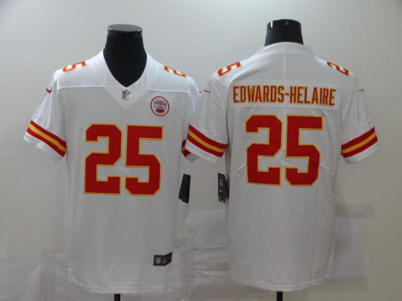 Nike Chiefs 25 Clyde Edwards Helaire White Vapor Untouchable Limited Jersey