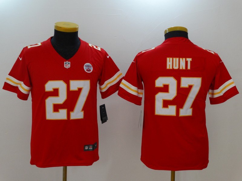  Chiefs 27 Kareem Hunt Red Youth Vapor Untouchable Player Limited Jersey