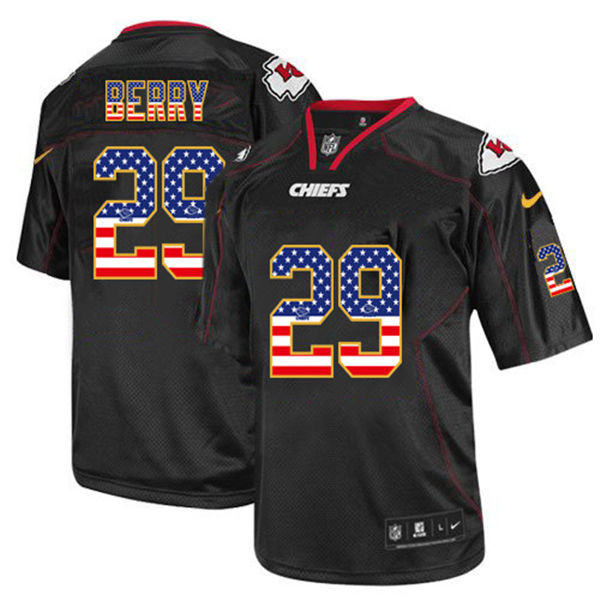  Chiefs 29 Eric Berry Black USA Flag Fashion Elite Jersey
