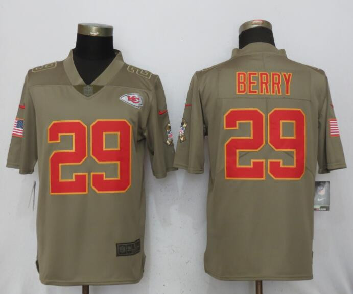  Chiefs 29 Eric Berry Olive Salute To Service Limited Jersey