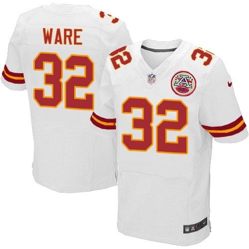  Chiefs 32 Spencer Ware White Men Stitched NFL Elite Jersey
