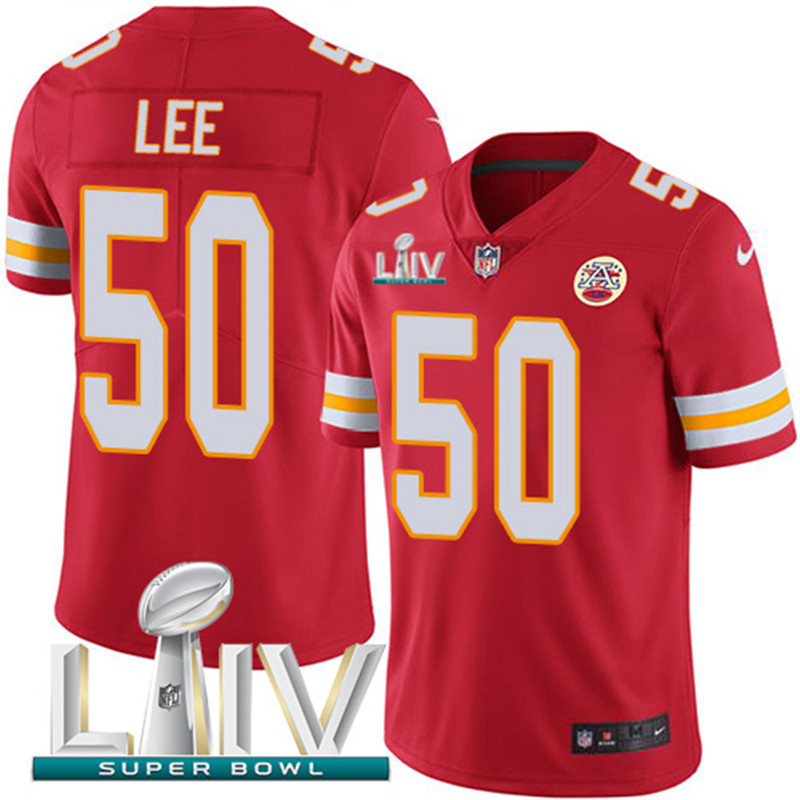 Nike Chiefs 50 Darron Lee Red 2020 Super Bowl LIV Vapor Untouchable Limited Jersey