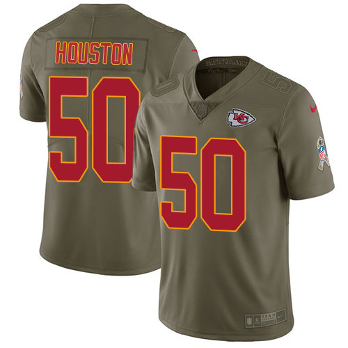  Chiefs 50 Justin Houston Olive Salute To Service Limited Jersey