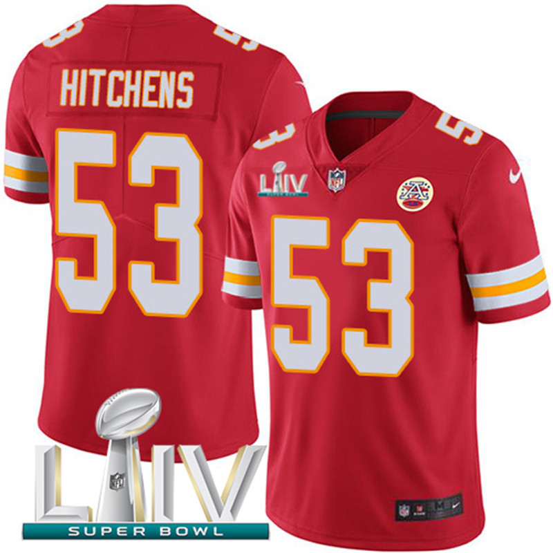 Nike Chiefs 53 Anthony Hitchens Red 2020 Super Bowl LIV Vapor Untouchable Limited Jersey