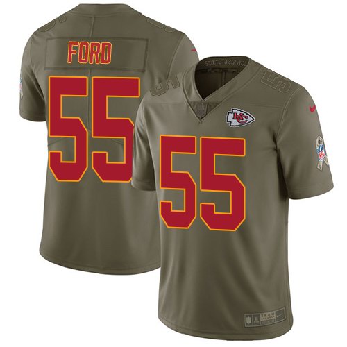  Chiefs 55 Dee Ford Olive Salute To Service Limited Jersey