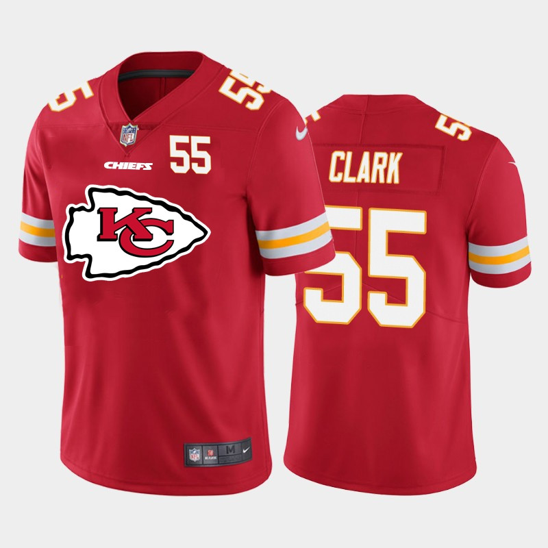 Nike Chiefs 55 Frank Clark Red Team Big Logo Number Vapor Untouchable Limited Jersey