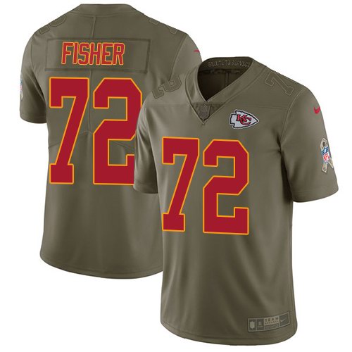  Chiefs 72 Eric Fisher Olive Salute To Service Limited Jersey