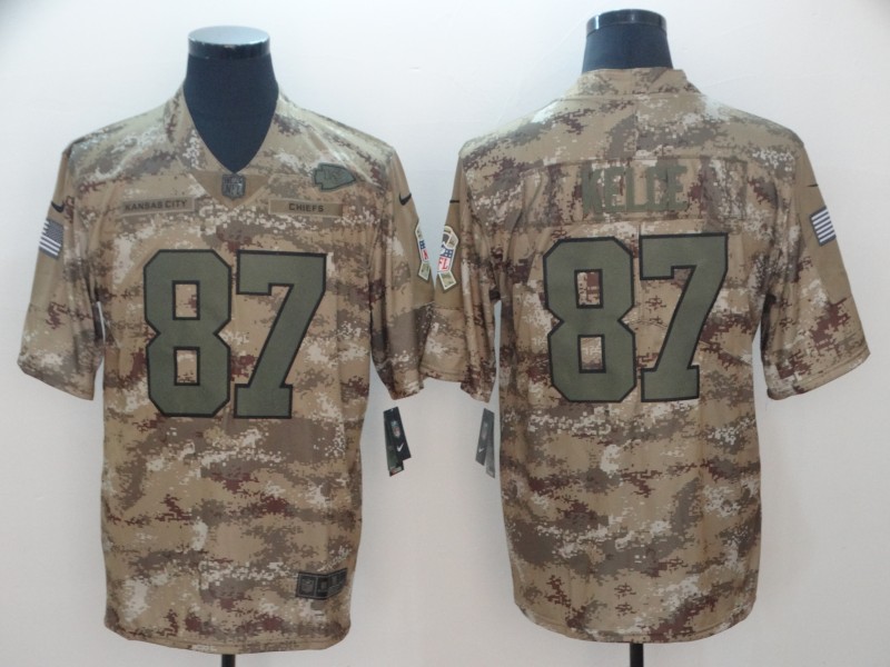  Chiefs 87 Travis Kelce Camo Salute To Service Limited Jersey