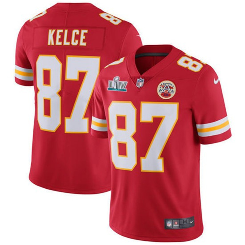 Nike Chiefs 87 Travis Kelce Red 2020 Super Bowl LIV Vapor Untouchable Limited Jersey