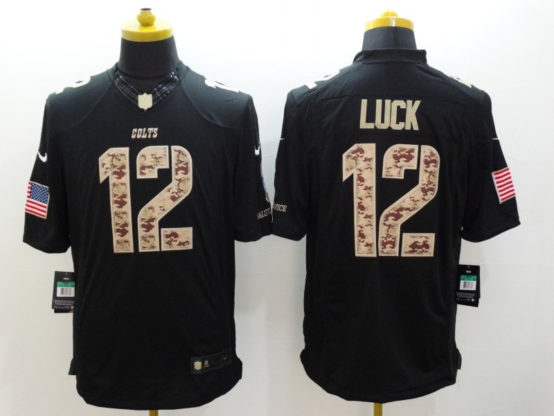  Colts 12 Andrew Luck Black Salute To Service Limited Jersey