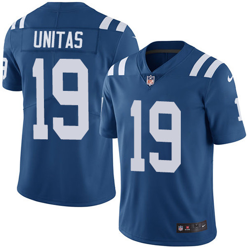  Colts 19 Johnny Unitas Blue Vapor Untouchable Player Limited Jersey