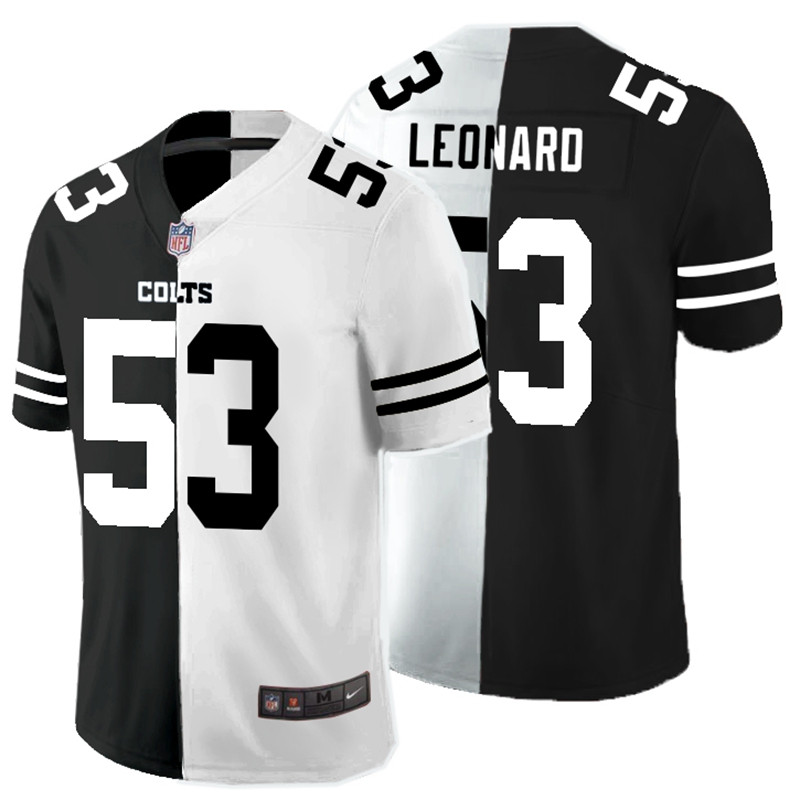 Nike Colts 53 Darius Leonard Black And White Split Vapor Untouchable Limited Jersey