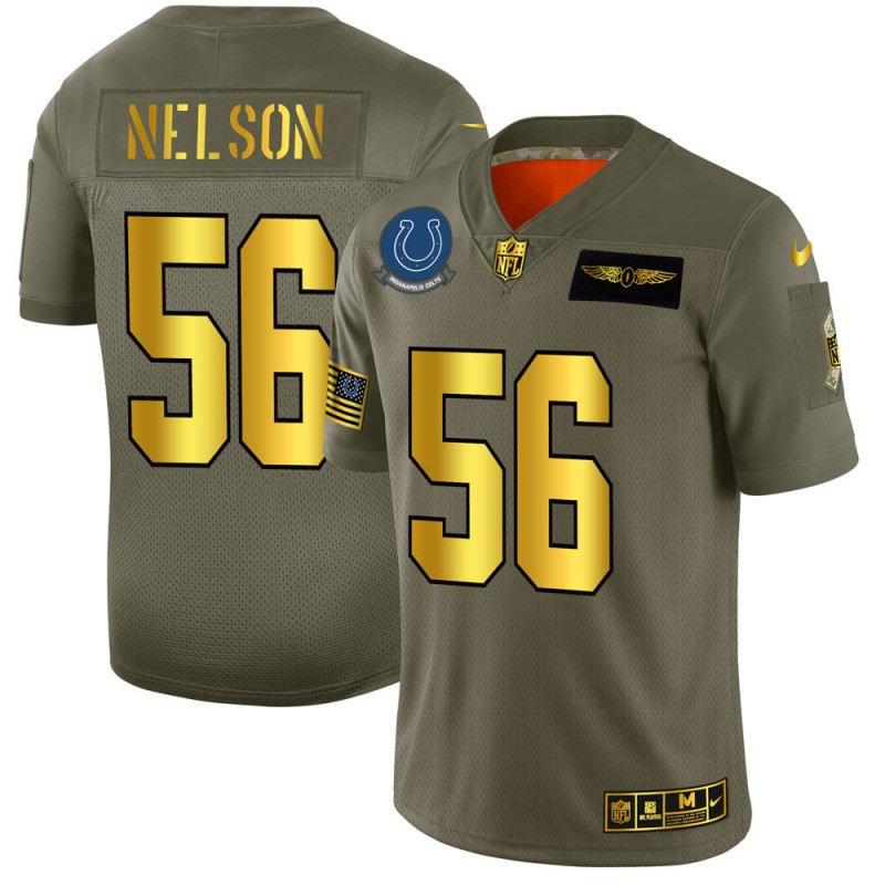 Nike Colts 56 Quenton Nelson 2019 Olive Gold Salute To Service Limited Jersey
