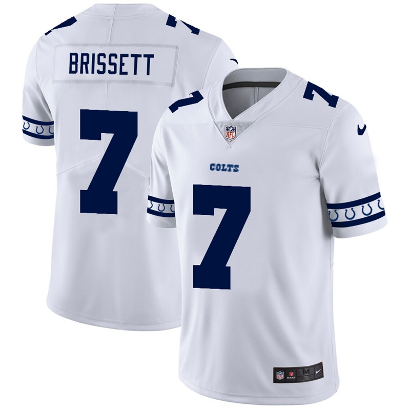 Nike Colts 7 Jacoby Brissett White Team Logos Fashion Vapor Limited Jersey