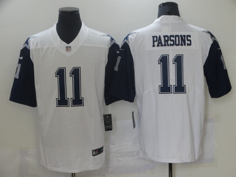 Nike Cowboys 11 Micah Parsons White 2021 Draft Color Rush Limited Jersey