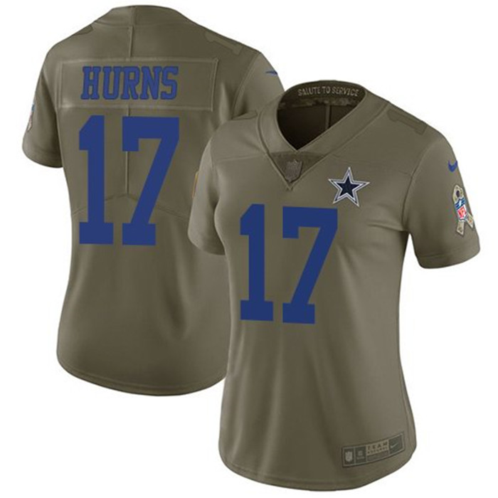  Cowboys 17 Allen Hurns Olive Women Salute To Service Limited Jersey