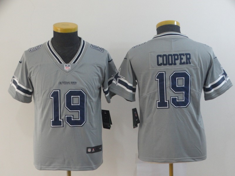 Nike Cowboys 19 Amari Cooper Gray Youth Inverted Legend Limited Jersey