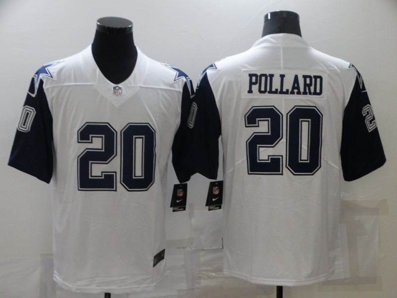 Nike Cowboys 20 Tony Pollard White Color Rush Limited Jersey