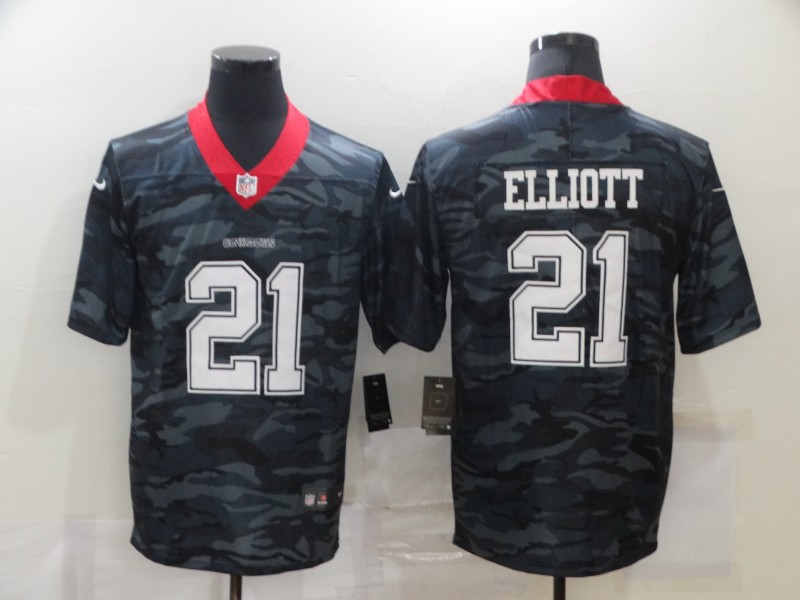 Nike Cowboys 21 Ezekiel Elliott Black Camo Limited Jersey