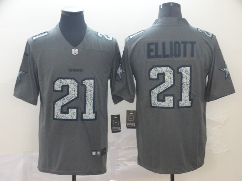 Nike Cowboys 21 Ezekiel Elliott Gray Camo Vapor Untouchable Limited Jersey
