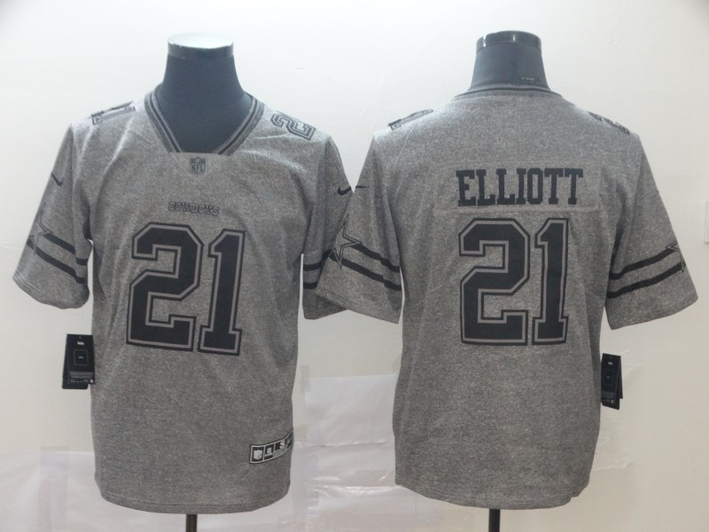 Nike Cowboys 21 Ezekiel Elliott Gray Gridiron Gray Vapor Untouchable Limited Jersey
