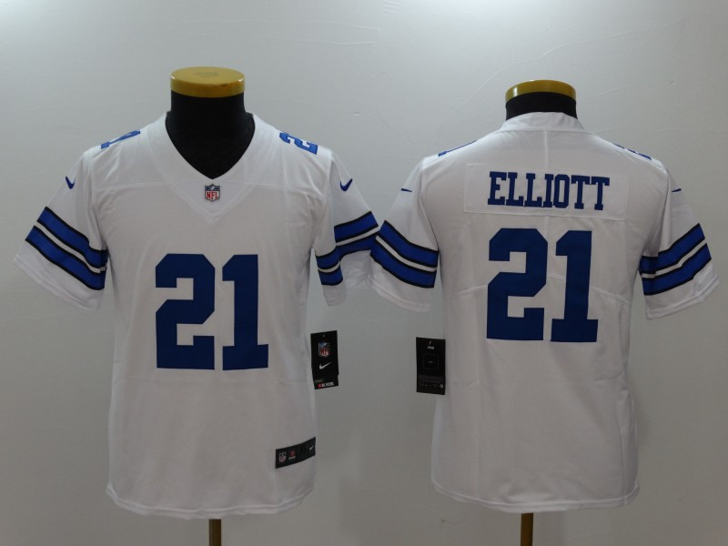  Cowboys 21 Ezekiel Elliott White Youth Vapor Untouchable Player Limited Jersey