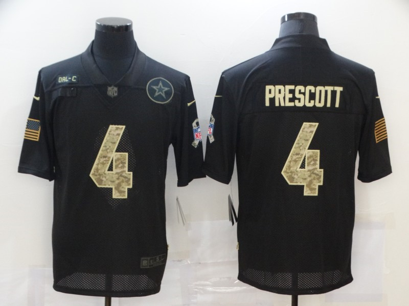 Nike Cowboys 4 Dak Prescott Black Camo 2020 Salute To Service Limited Jersey