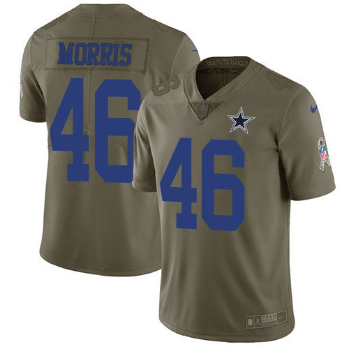  Cowboys 46 Alfred Morris Olive Salute To Service Limited Jersey