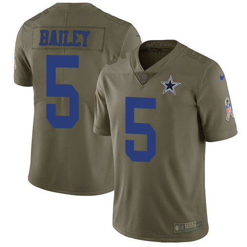  Cowboys 5 Dan Bailey Olive Salute To Service Limited Jersey