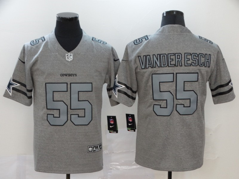 Nike Cowboys 55 Leighton Vander Esch 2019 Gray Gridiron Gray Vapor Untouchable Limited Jersey
