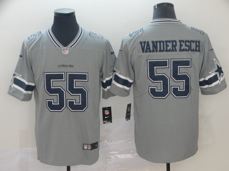 Nike Cowboys 55 Leighton Vander Esch Gray Inverted Legend Limited Jersey